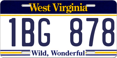 WV license plate 1BG878