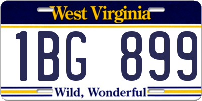 WV license plate 1BG899
