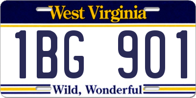 WV license plate 1BG901