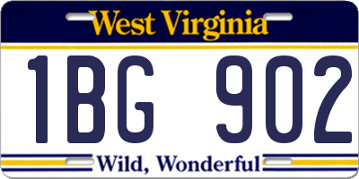 WV license plate 1BG902