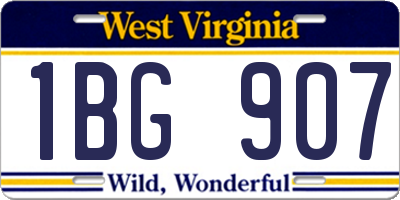 WV license plate 1BG907
