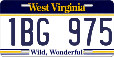 WV license plate 1BG975