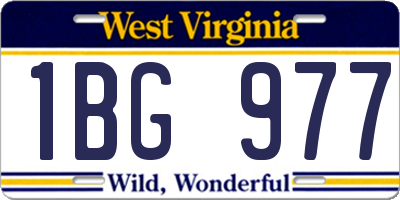 WV license plate 1BG977