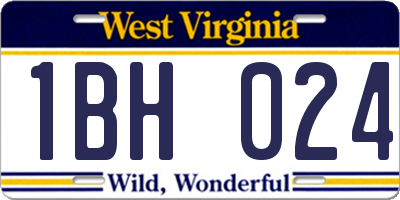 WV license plate 1BH024