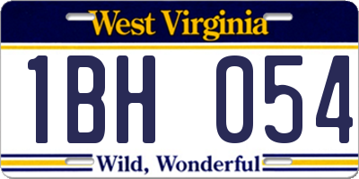 WV license plate 1BH054