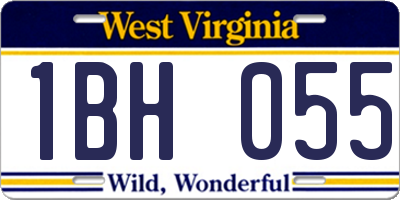 WV license plate 1BH055