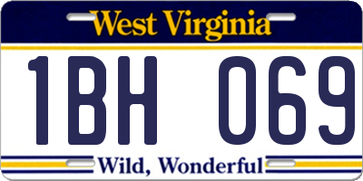 WV license plate 1BH069
