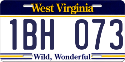 WV license plate 1BH073