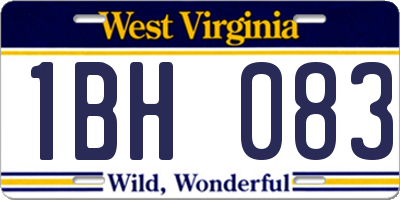 WV license plate 1BH083