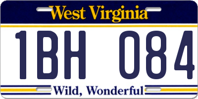 WV license plate 1BH084