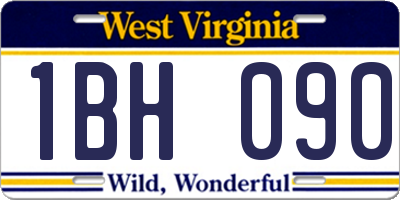 WV license plate 1BH090