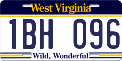 WV license plate 1BH096