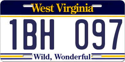 WV license plate 1BH097