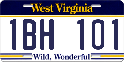 WV license plate 1BH101