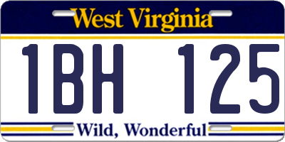 WV license plate 1BH125