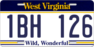 WV license plate 1BH126