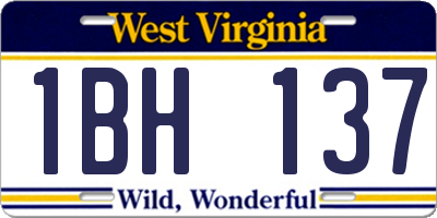 WV license plate 1BH137