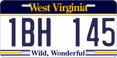 WV license plate 1BH145