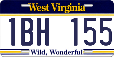 WV license plate 1BH155