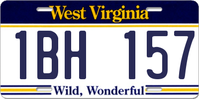 WV license plate 1BH157
