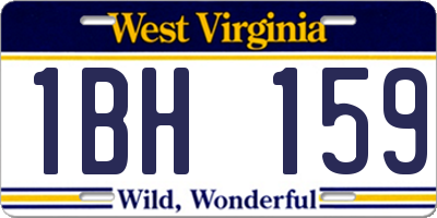 WV license plate 1BH159