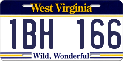 WV license plate 1BH166