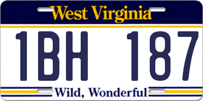 WV license plate 1BH187