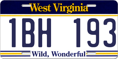 WV license plate 1BH193