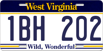 WV license plate 1BH202