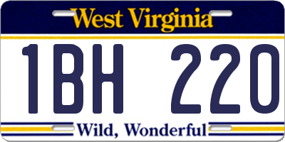 WV license plate 1BH220