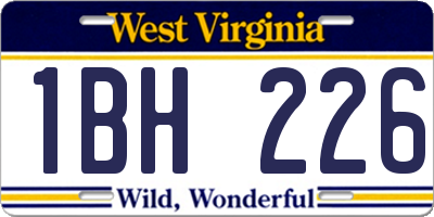 WV license plate 1BH226
