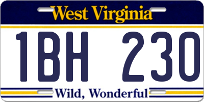 WV license plate 1BH230