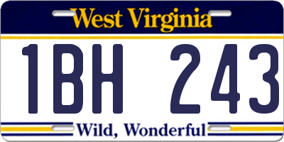 WV license plate 1BH243