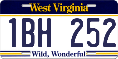 WV license plate 1BH252