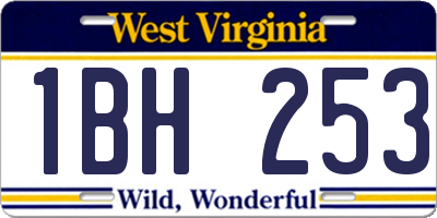 WV license plate 1BH253