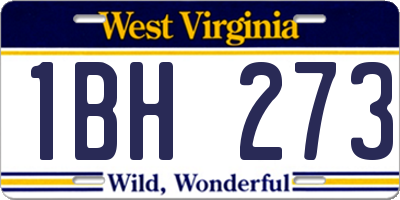 WV license plate 1BH273