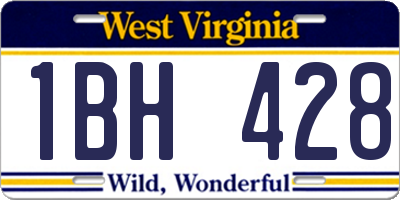 WV license plate 1BH428