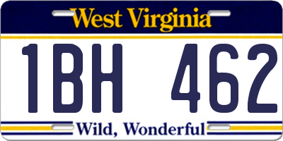 WV license plate 1BH462