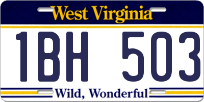 WV license plate 1BH503