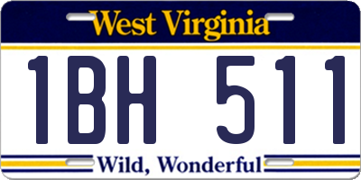 WV license plate 1BH511