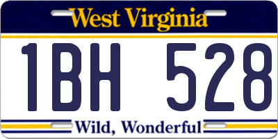 WV license plate 1BH528