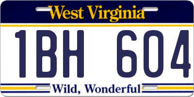 WV license plate 1BH604