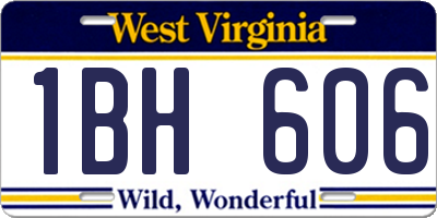 WV license plate 1BH606