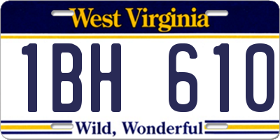 WV license plate 1BH610