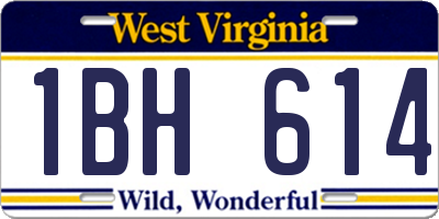 WV license plate 1BH614