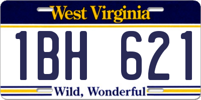 WV license plate 1BH621