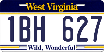 WV license plate 1BH627
