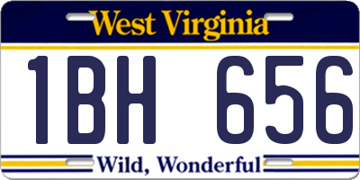 WV license plate 1BH656
