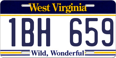 WV license plate 1BH659