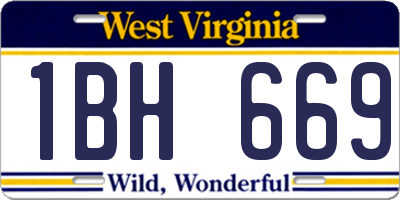WV license plate 1BH669
